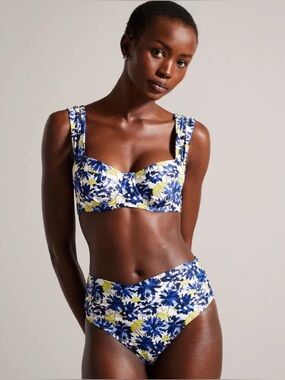 Ted Baker Floral Balconette Bikini Top 
andHigh Waist Crossover Bikini Bottom